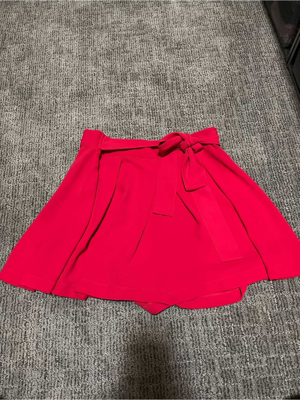 Zara Red Skort with Tie Belt